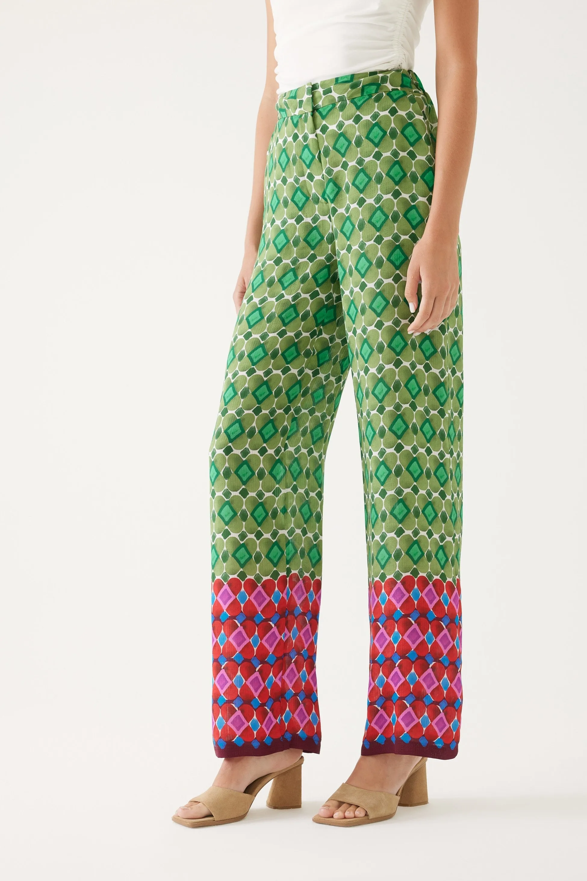 Viscose Straight Leg Trousers