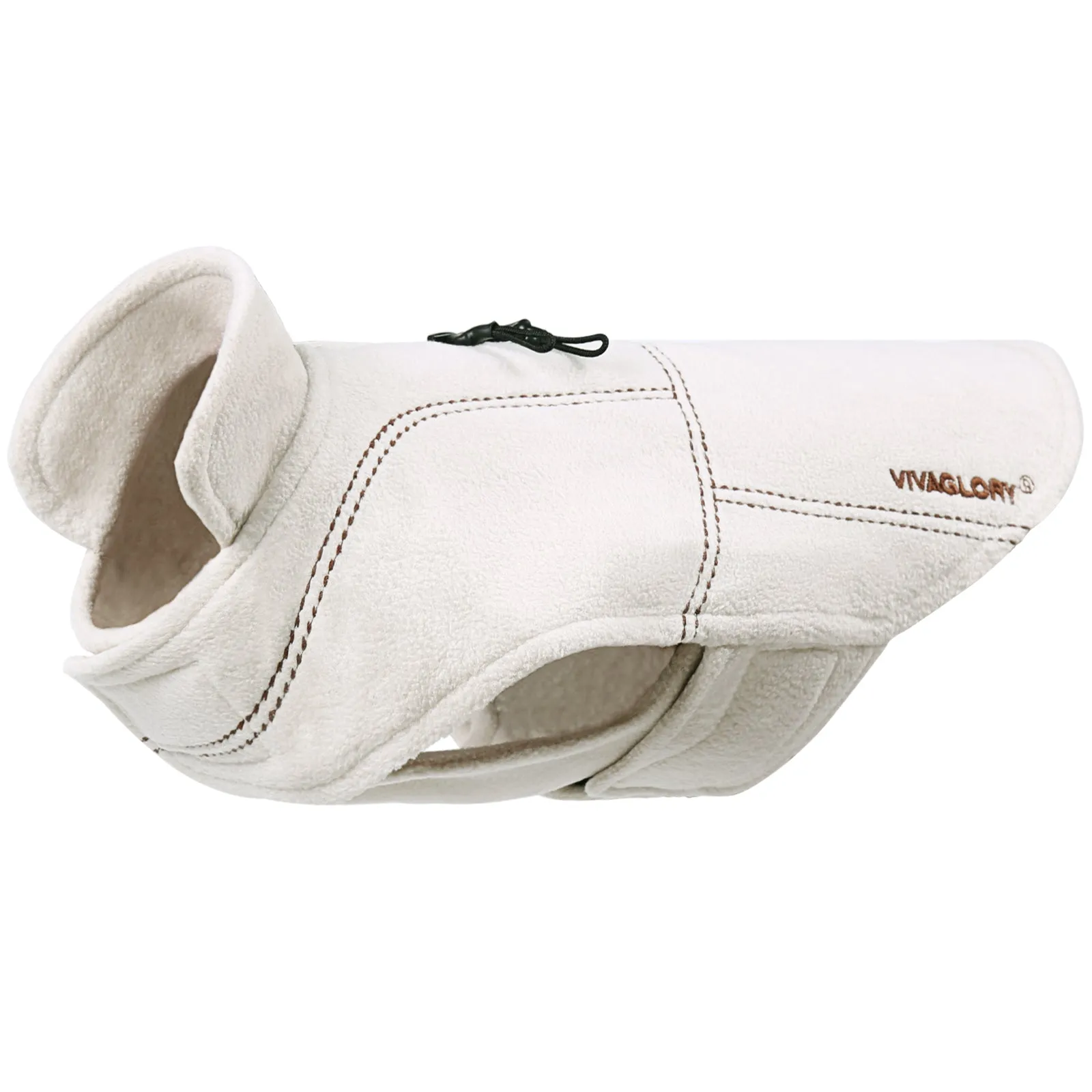 Vivaglory Fleece Vest Dog Cold Weather Sweater for Small Dogs, Adjustable Winter Warm Clothes with Two-Way Zipper Opening, Reflective Coats Pet Jacket for Puppies Small Medium Large Dogs