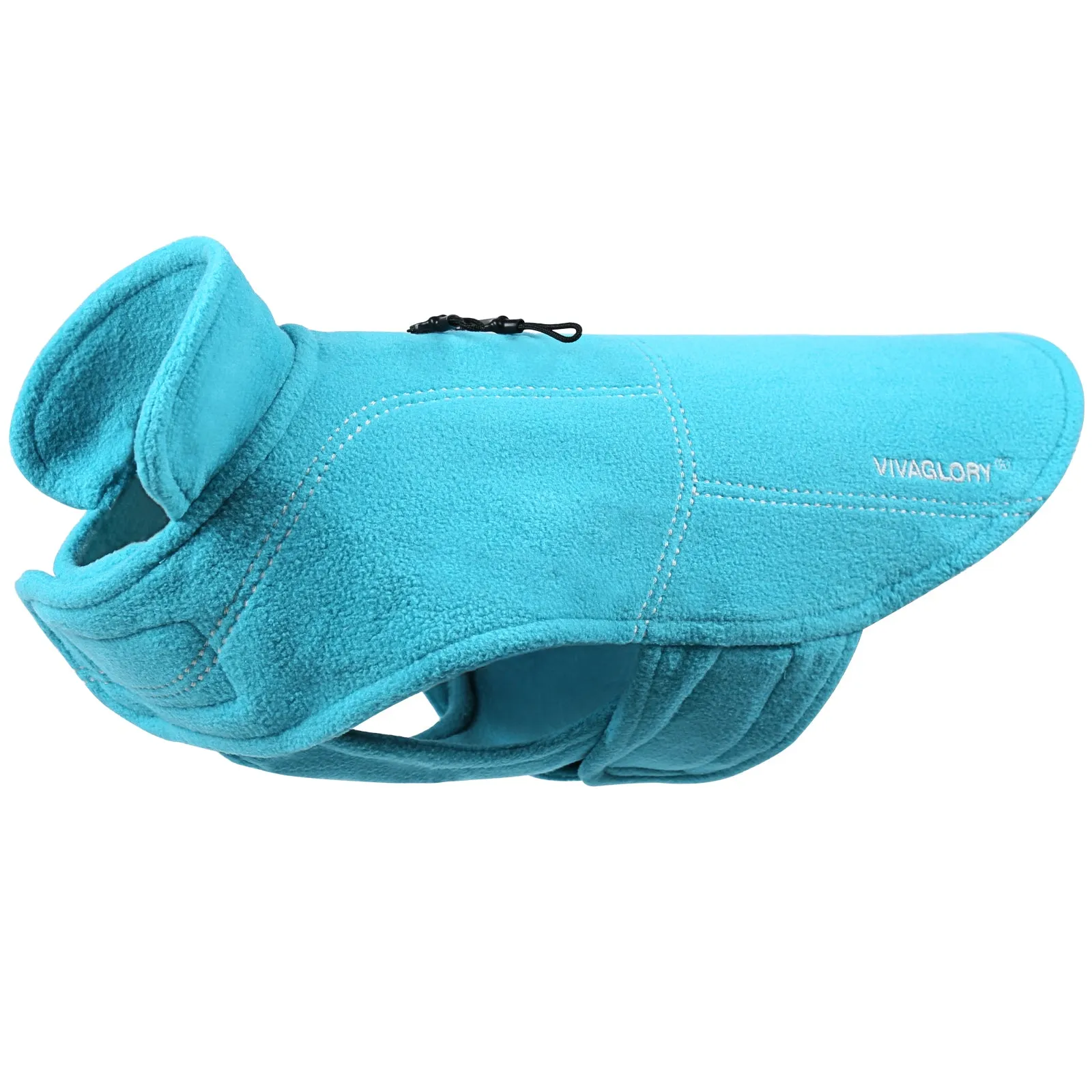 Vivaglory Fleece Vest Dog Cold Weather Sweater for Small Dogs, Adjustable Winter Warm Clothes with Two-Way Zipper Opening, Reflective Coats Pet Jacket for Puppies Small Medium Large Dogs