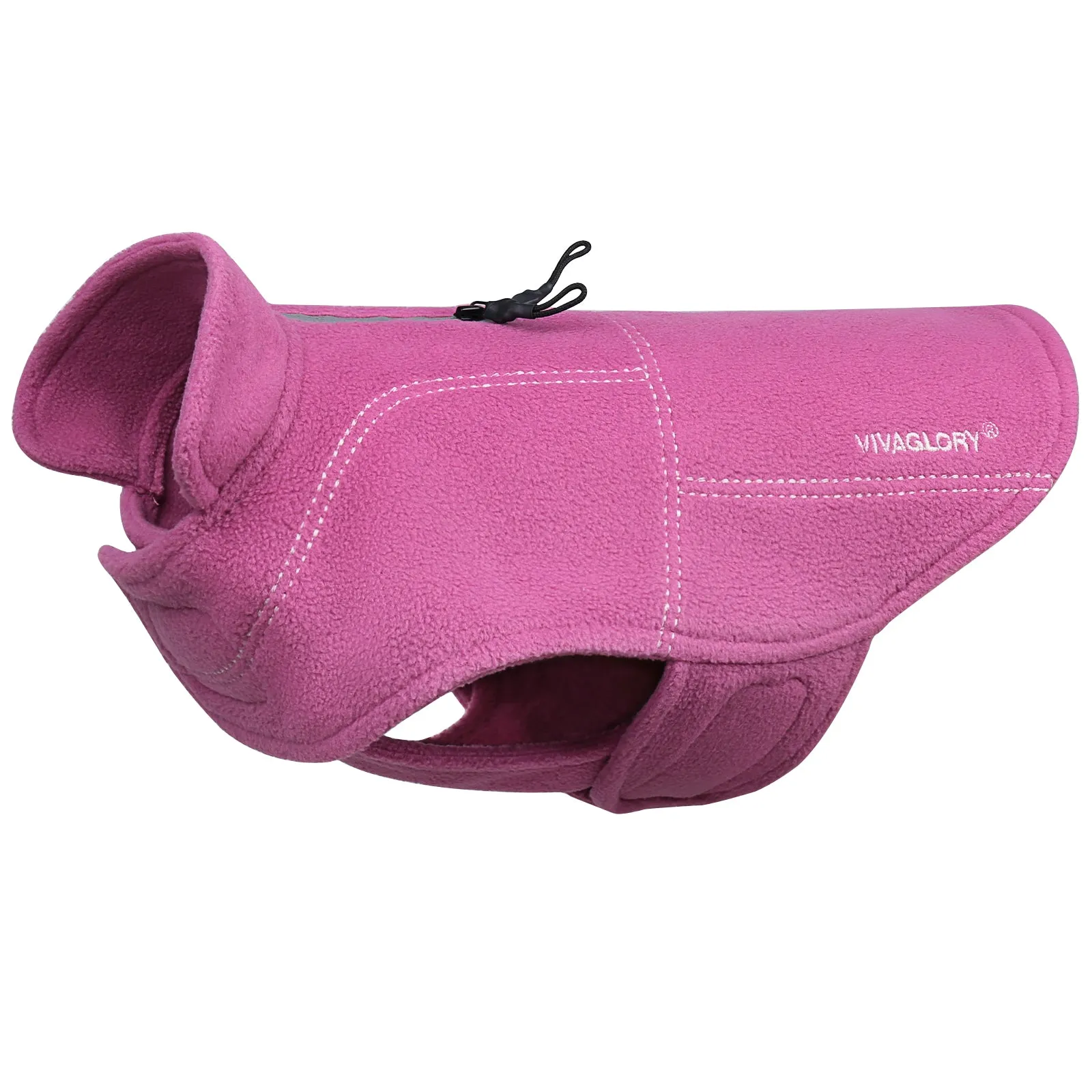 Vivaglory Fleece Vest Dog Cold Weather Sweater for Small Dogs, Adjustable Winter Warm Clothes with Two-Way Zipper Opening, Reflective Coats Pet Jacket for Puppies Small Medium Large Dogs