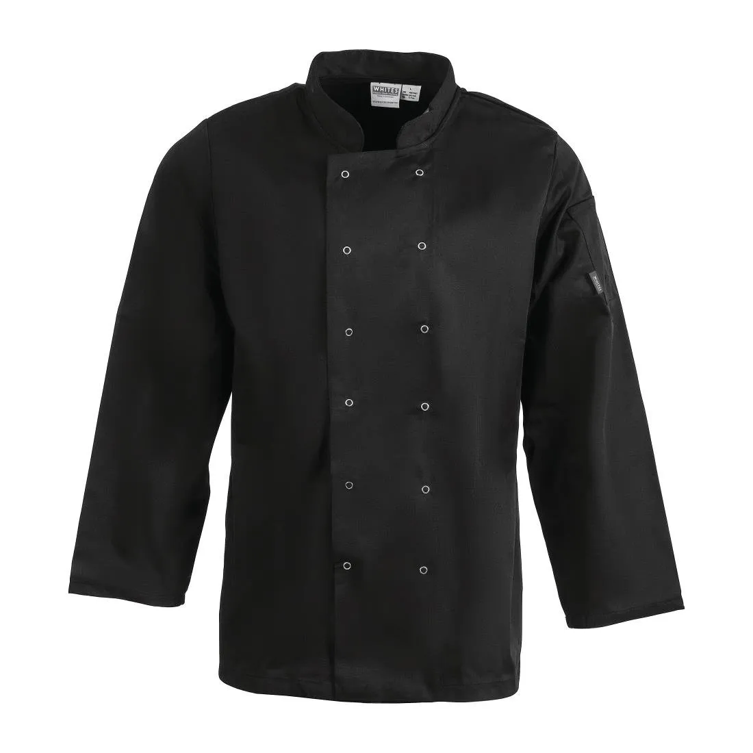 Whites Vegas Unisex Chefs Jacket Long Sleeve Black XL - A438-XL