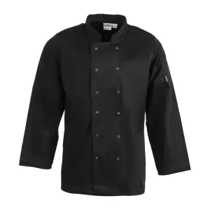 Whites Vegas Unisex Chefs Jacket Long Sleeve Black XL - A438-XL