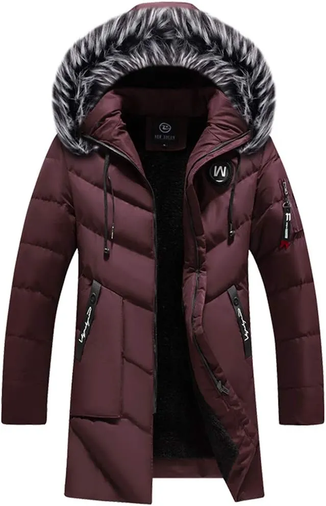 Winter Long Parkas Men Cotton Padded Clothing Fashion Casual Slim Thick Warm Coats Fur Hooded Overcoats Male Clothes