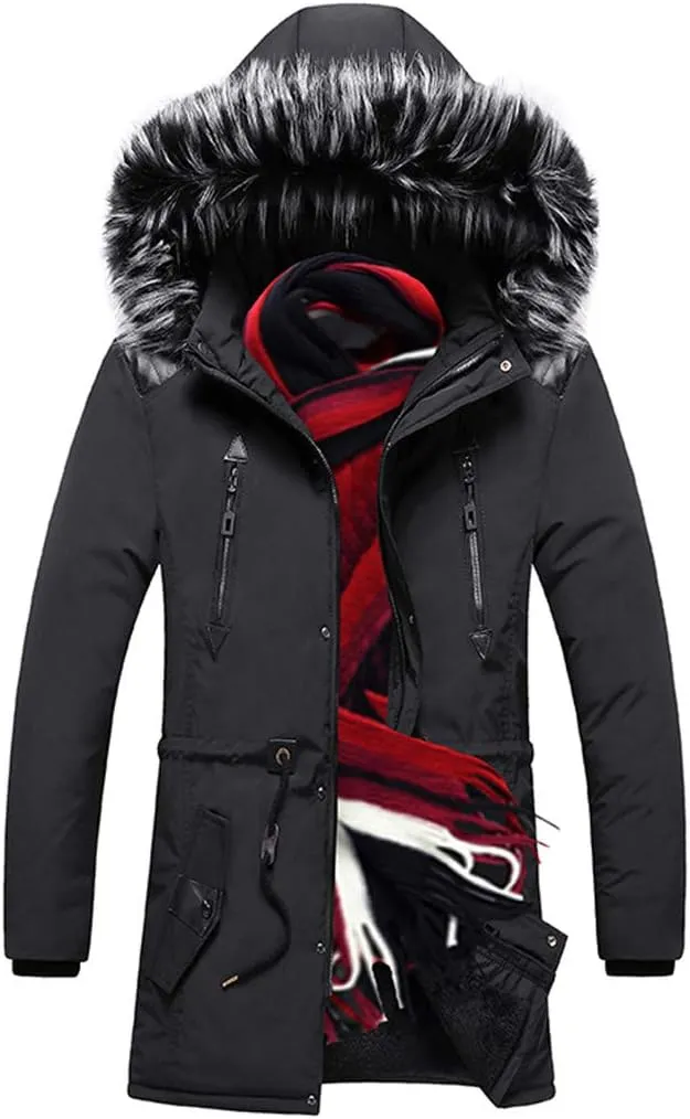 Winter Long Parkas Men Cotton Padded Clothing Fashion Casual Slim Thick Warm Coats Fur Hooded Overcoats Male Clothes