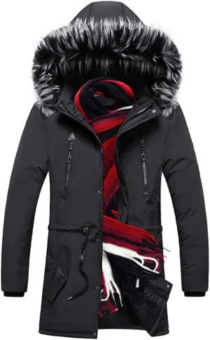 Winter Long Parkas Men Cotton Padded Clothing Fashion Casual Slim Thick Warm Coats Fur Hooded Overcoats Male Clothes