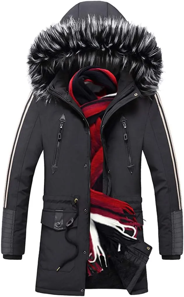 Winter Long Parkas Men Cotton Padded Clothing Fashion Casual Slim Thick Warm Coats Fur Hooded Overcoats Male Clothes