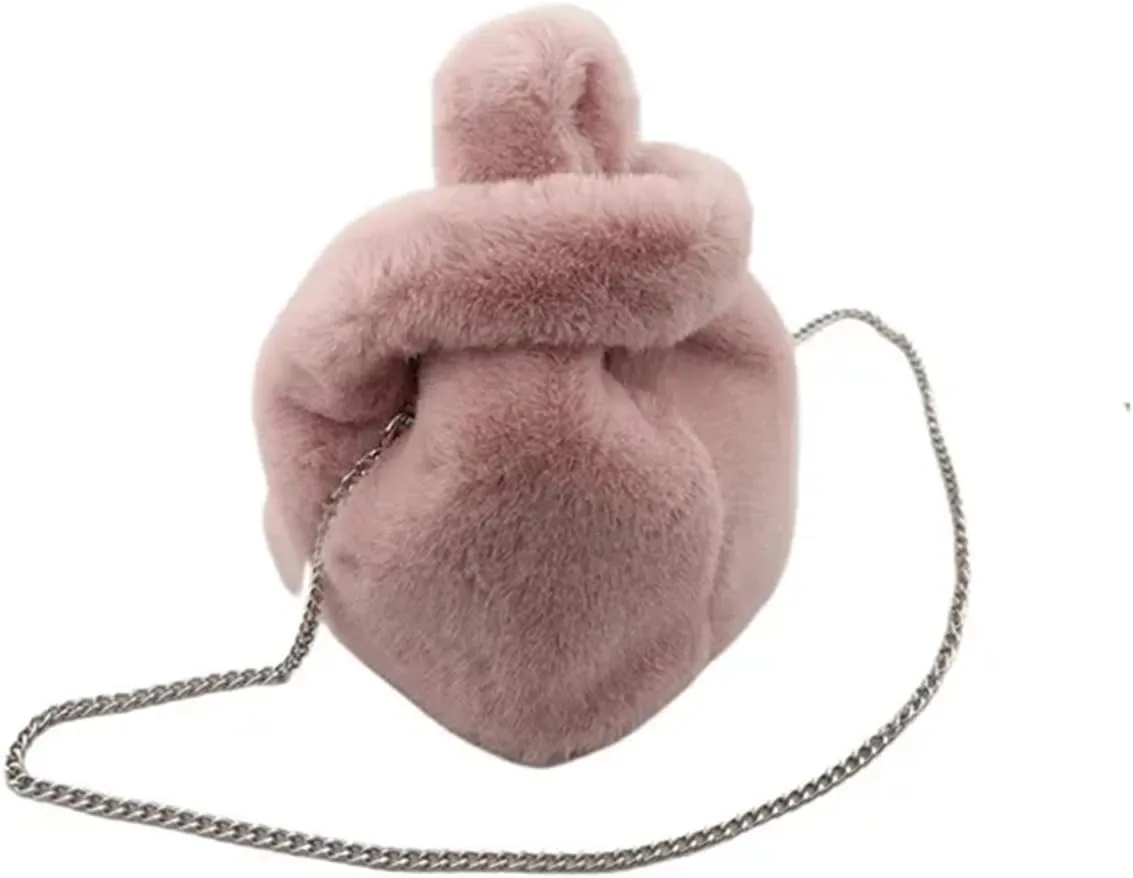 Winter Tote Bags For Women Handbags Soft Warm Wrist Bag Chains Mini Clutch For Women