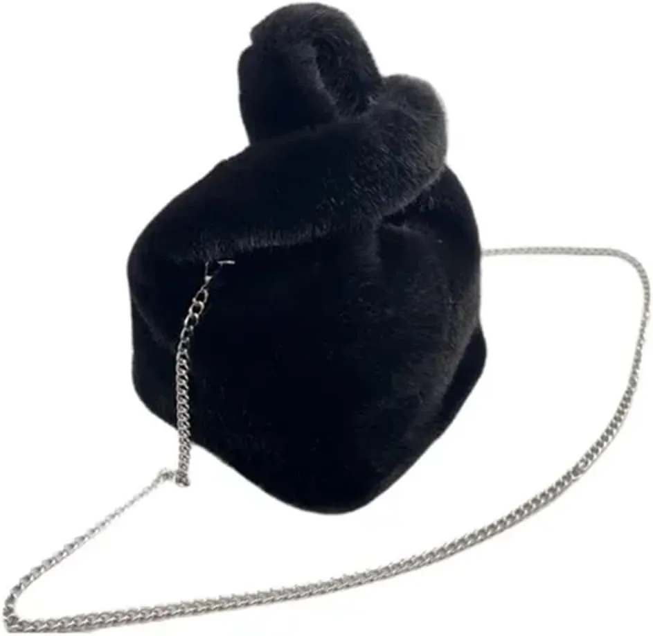 Winter Tote Bags For Women Handbags Soft Warm Wrist Bag Chains Mini Clutch For Women