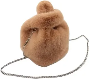 Winter Tote Bags For Women Handbags Soft Warm Wrist Bag Chains Mini Clutch For Women