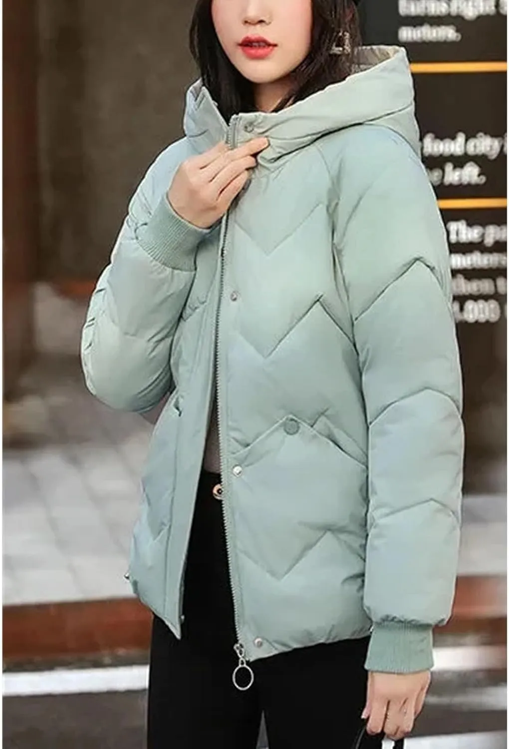 Women Clothing Down Cotton Short Jacket Winter Solid Hooded Thick Warm Quilted Coats Loose Casual Female Padded Parkas
