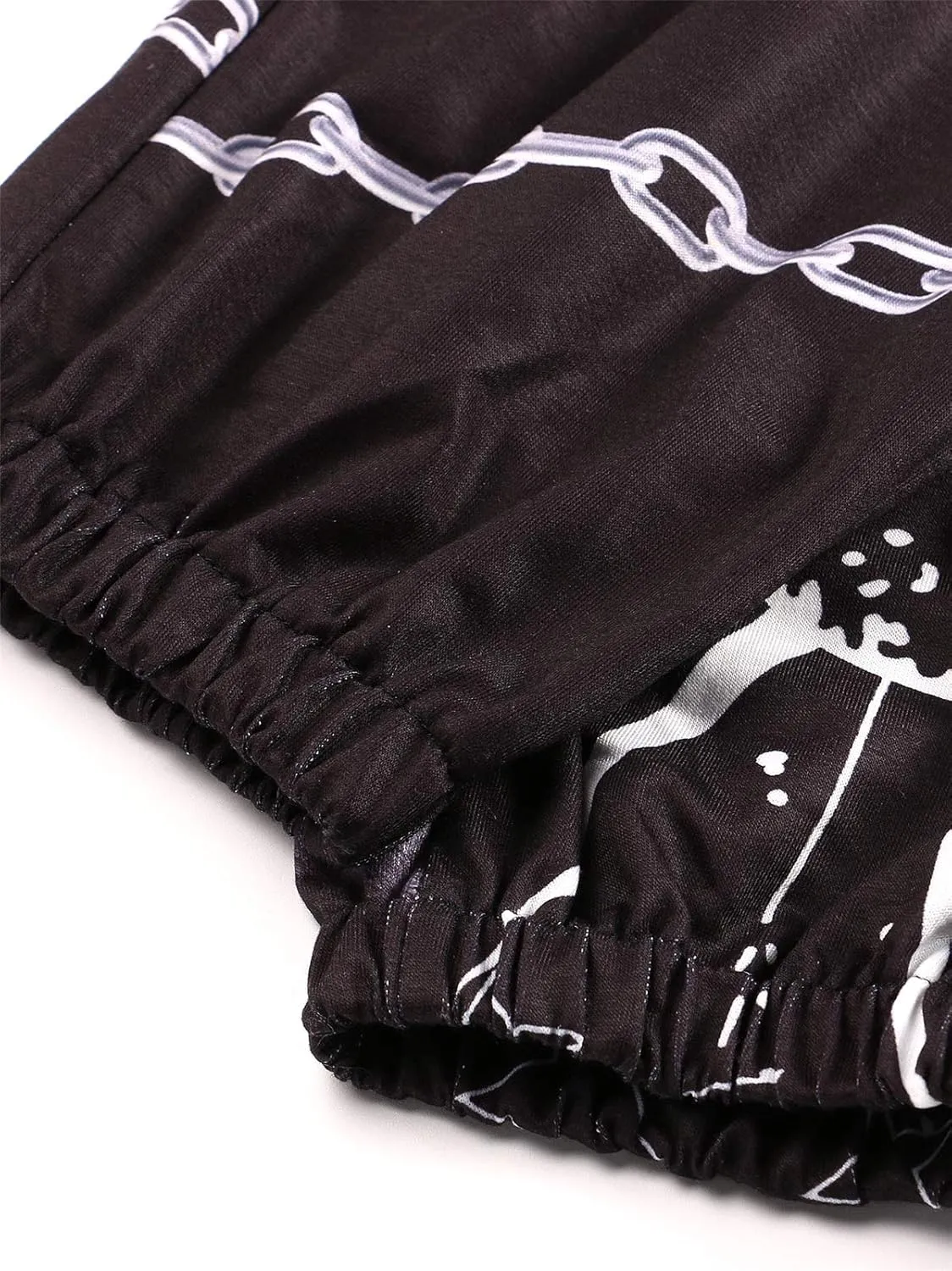 Women Printed Baggy Sweatpants Pockets High Waist Joggers Pants Contrast Color Sporty Athletic Lounge Trousers