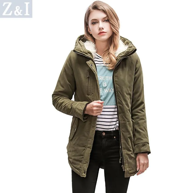 Women Warm Zipper Oversized Hooded Winter Coats
