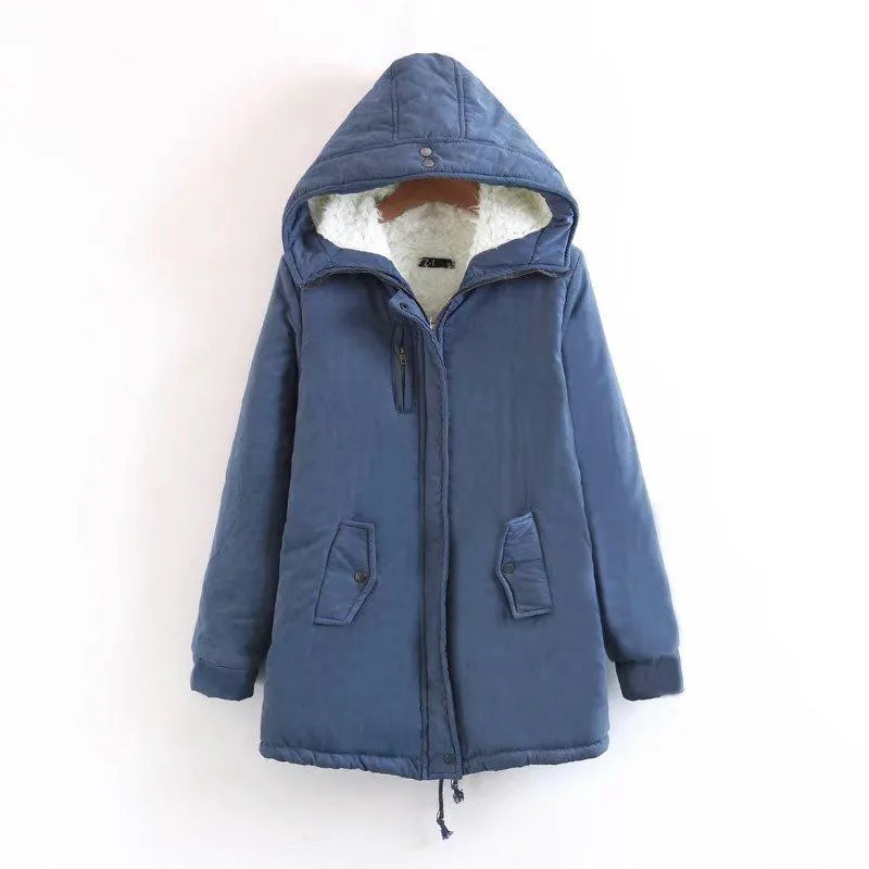 Women Warm Zipper Oversized Hooded Winter Coats
