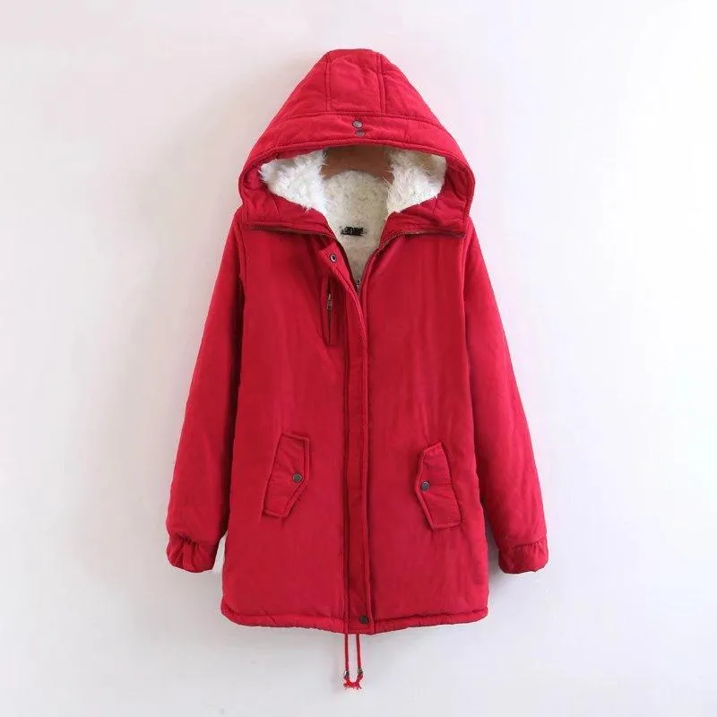Women Warm Zipper Oversized Hooded Winter Coats