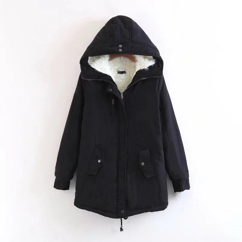 Women Warm Zipper Oversized Hooded Winter Coats