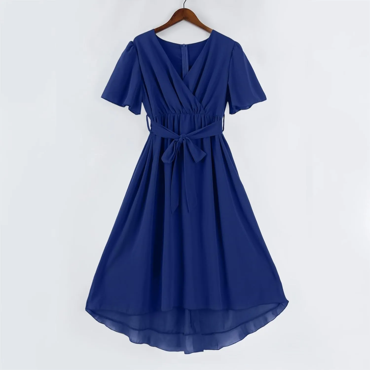 Womens Boho Floral Printed Chiffon Dresses 2025 Elegant V Neck Summer Wedding Prom Cocktail Midi Dresses