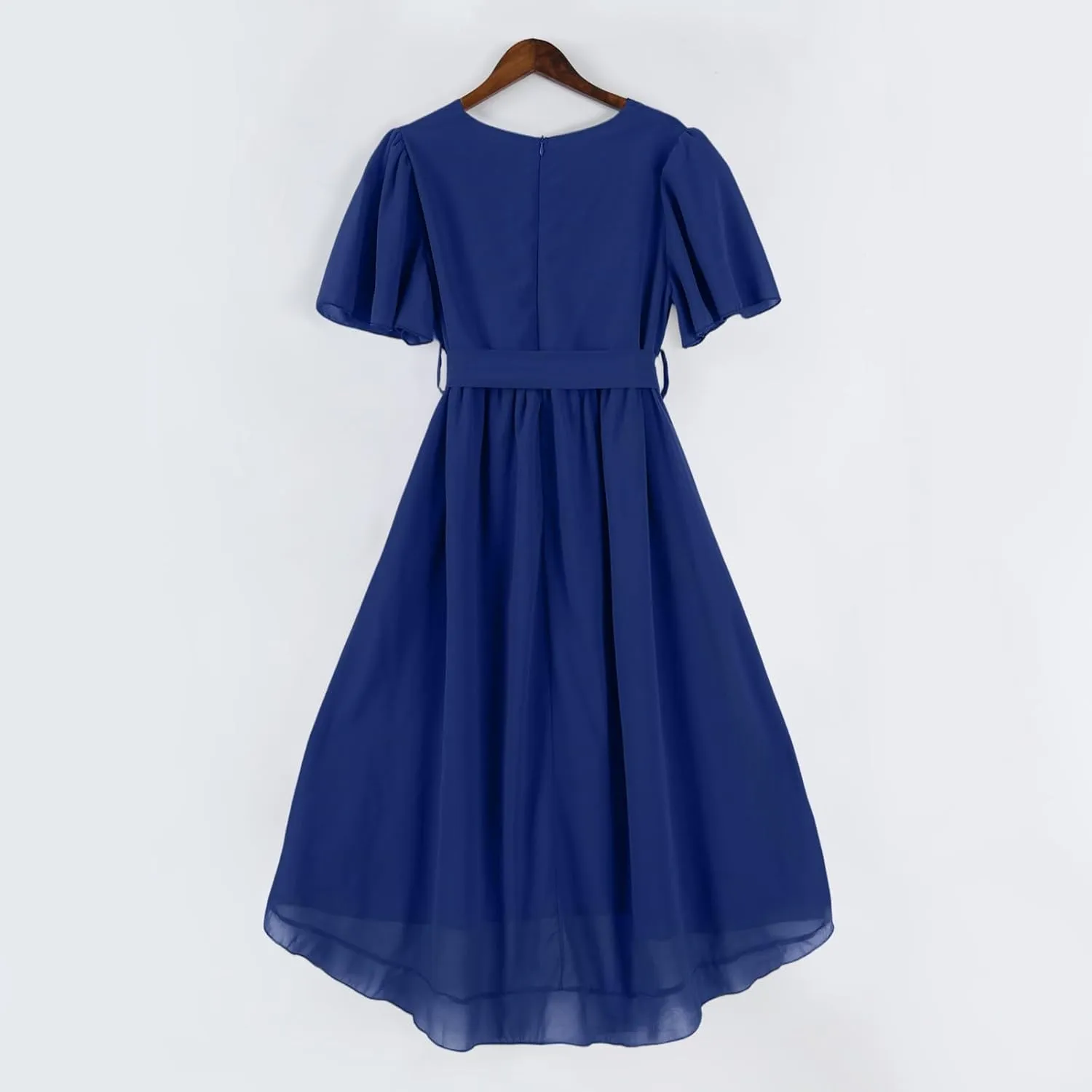 Womens Boho Floral Printed Chiffon Dresses 2025 Elegant V Neck Summer Wedding Prom Cocktail Midi Dresses