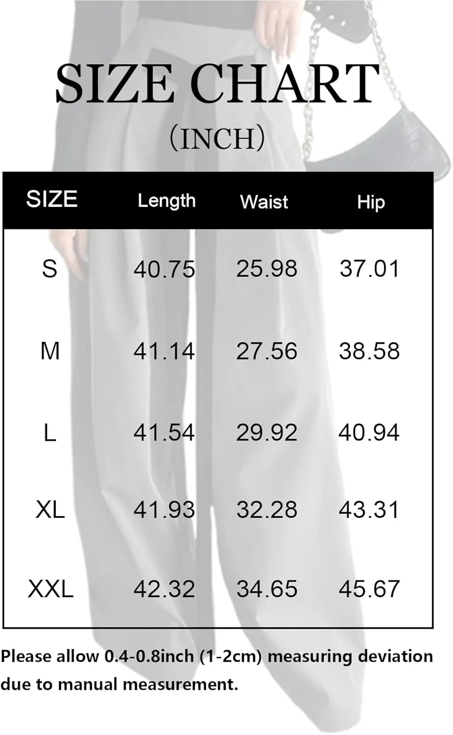 Women's Wide Leg Pants with Pockets High Waisted Casual Loose Tie Knot Business Trousers Pants