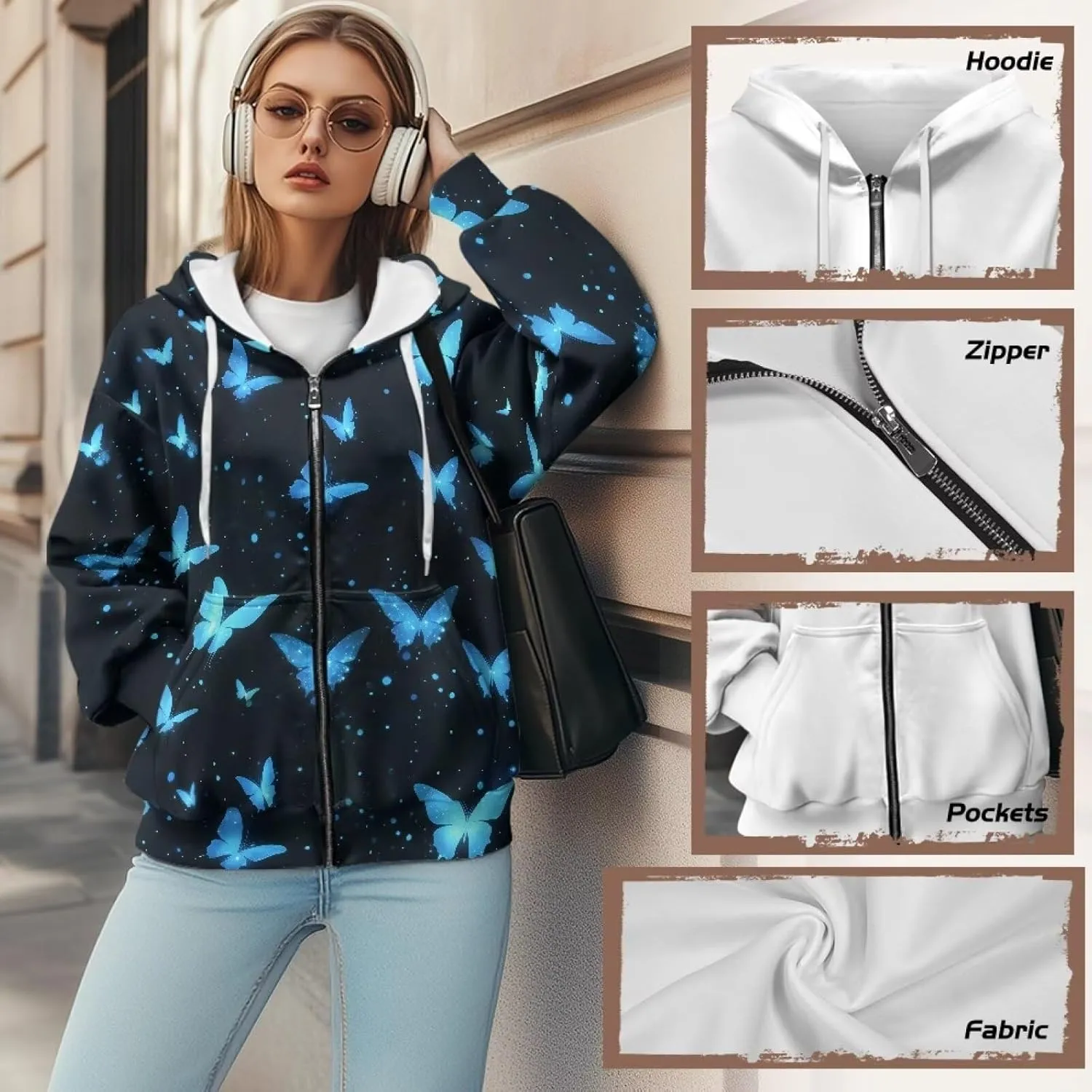 Womens Zip Up Hoodies Long Sleeve Sweatshirts Fall Outfits Sweaters Casual Fashion Jackets Size XS-4XL