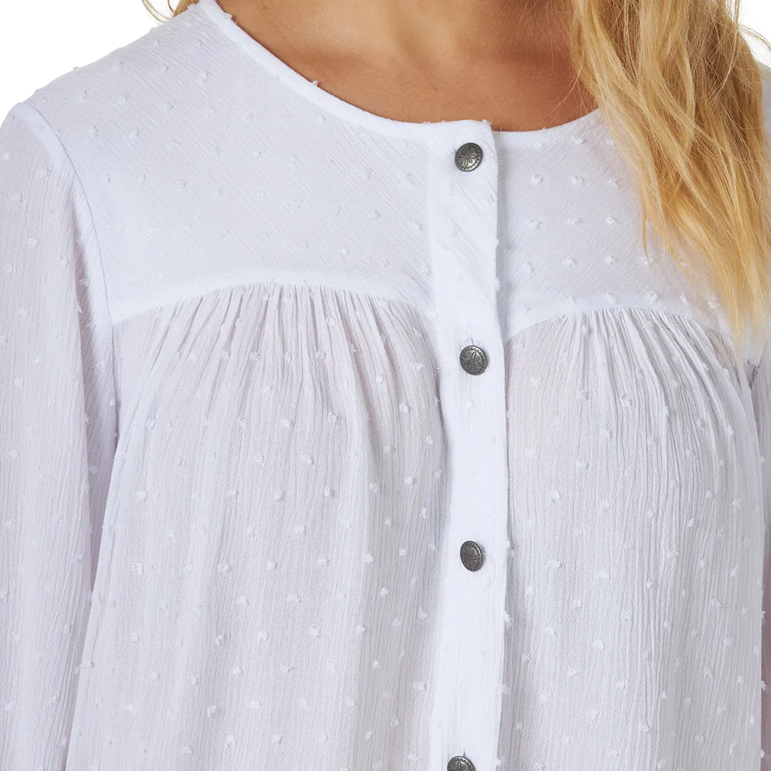 Wrangler Women's Swiss Dot Tie Front Blouse