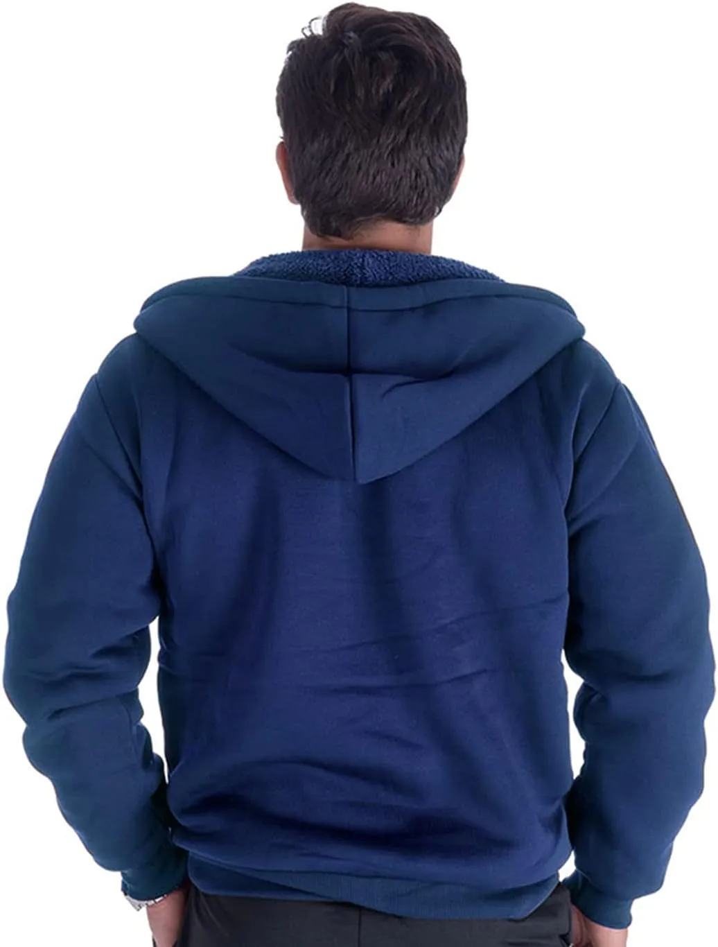 Yasumond Hoodies for Men Zipper Fleece Sweatshirt Heavy Sherpa Lined Hooded Warm Winter Coats Big Tall