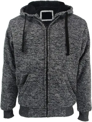 Yasumond Hoodies for Men Zipper Fleece Sweatshirt Heavy Sherpa Lined Hooded Warm Winter Coats Big Tall