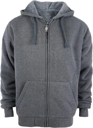 Yasumond Hoodies for Men Zipper Fleece Sweatshirt Heavy Sherpa Lined Hooded Warm Winter Coats Big Tall