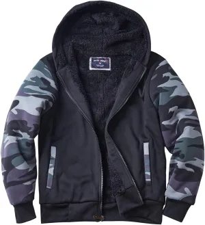 Yasumond Hoodies for Men Zipper Fleece Sweatshirt Heavy Sherpa Lined Hooded Warm Winter Coats Big Tall