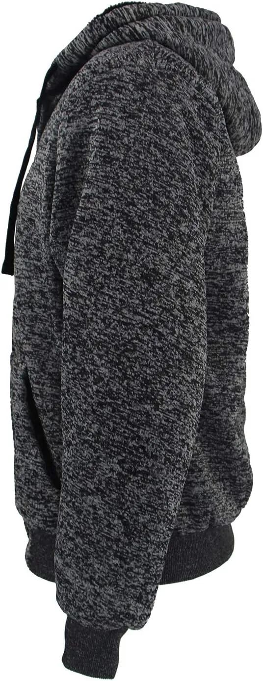 Yasumond Hoodies for Men Zipper Fleece Sweatshirt Heavy Sherpa Lined Hooded Warm Winter Coats Big Tall