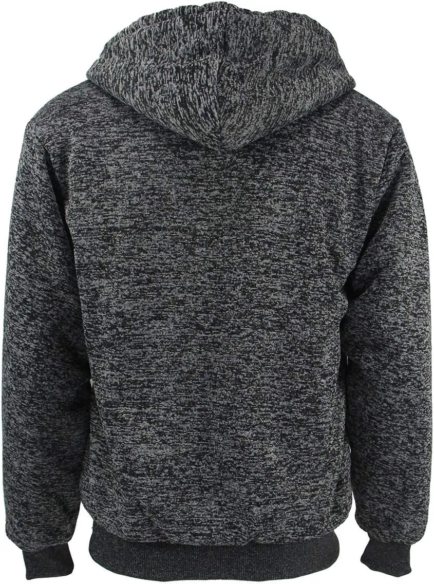 Yasumond Hoodies for Men Zipper Fleece Sweatshirt Heavy Sherpa Lined Hooded Warm Winter Coats Big Tall